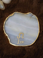 Natural Agate Zodiac Sign Leo Table Coaster