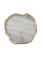 Natural Agate Zodiac Sign Leo Table Coaster
