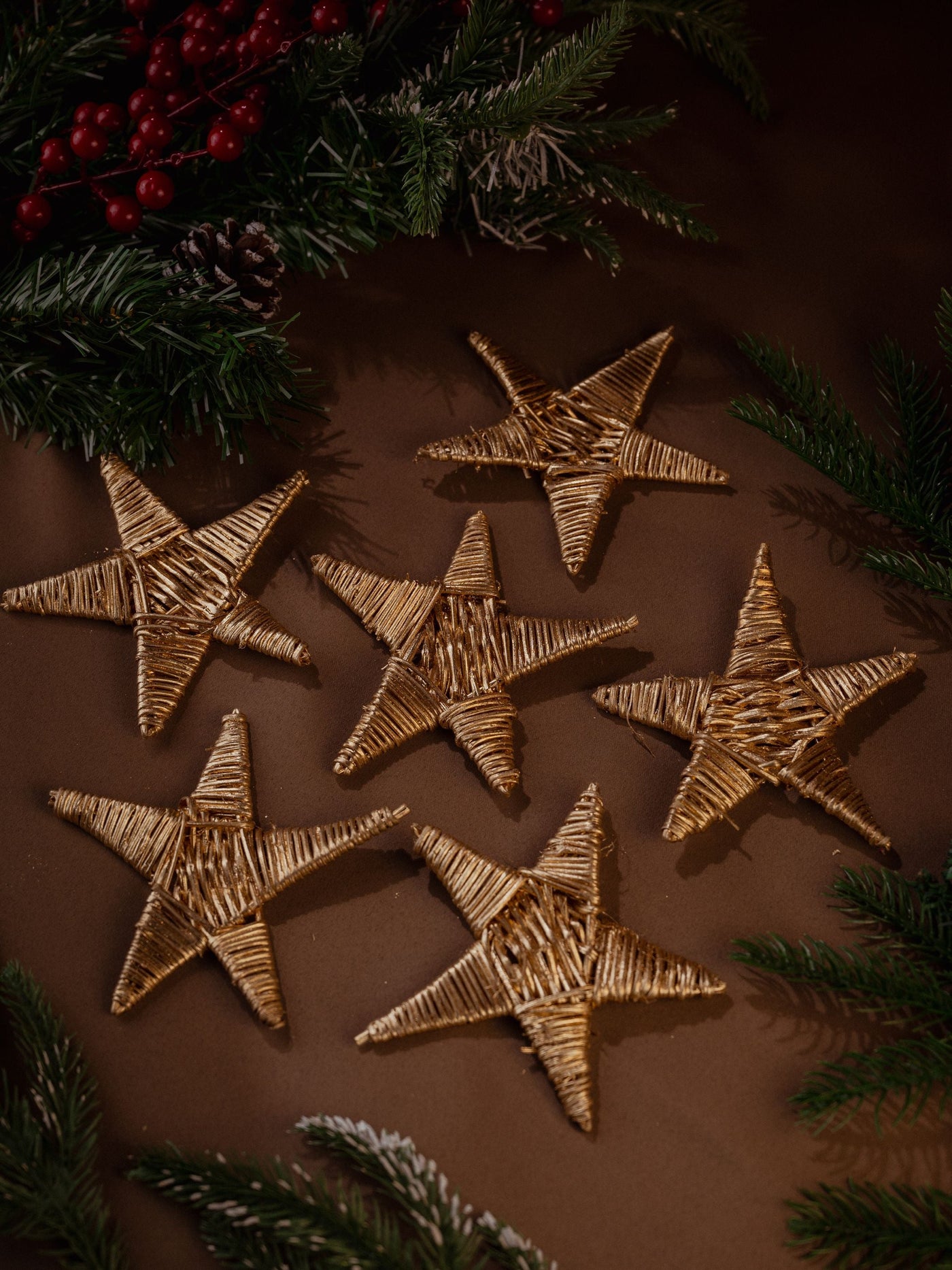 Natural Fibre Stars - set of 6