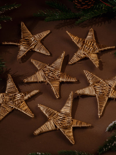 Natural Fibre Stars - set of 6