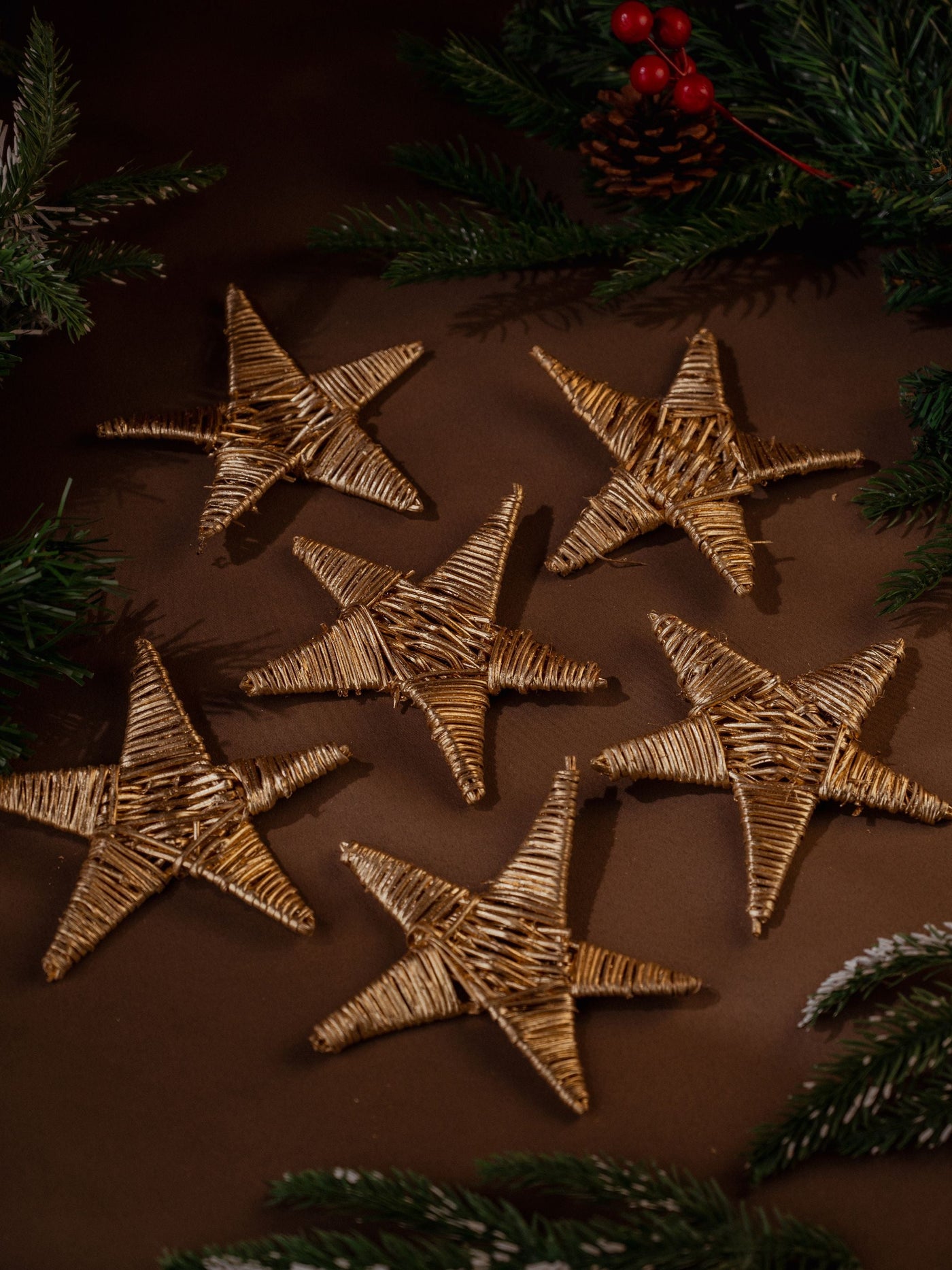 Natural Fibre Stars - set of 6