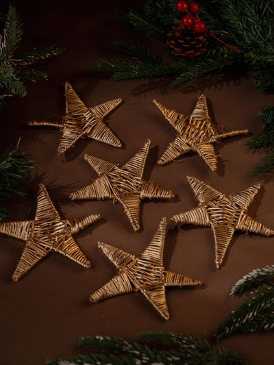 Natural Fibre Stars - set of 6