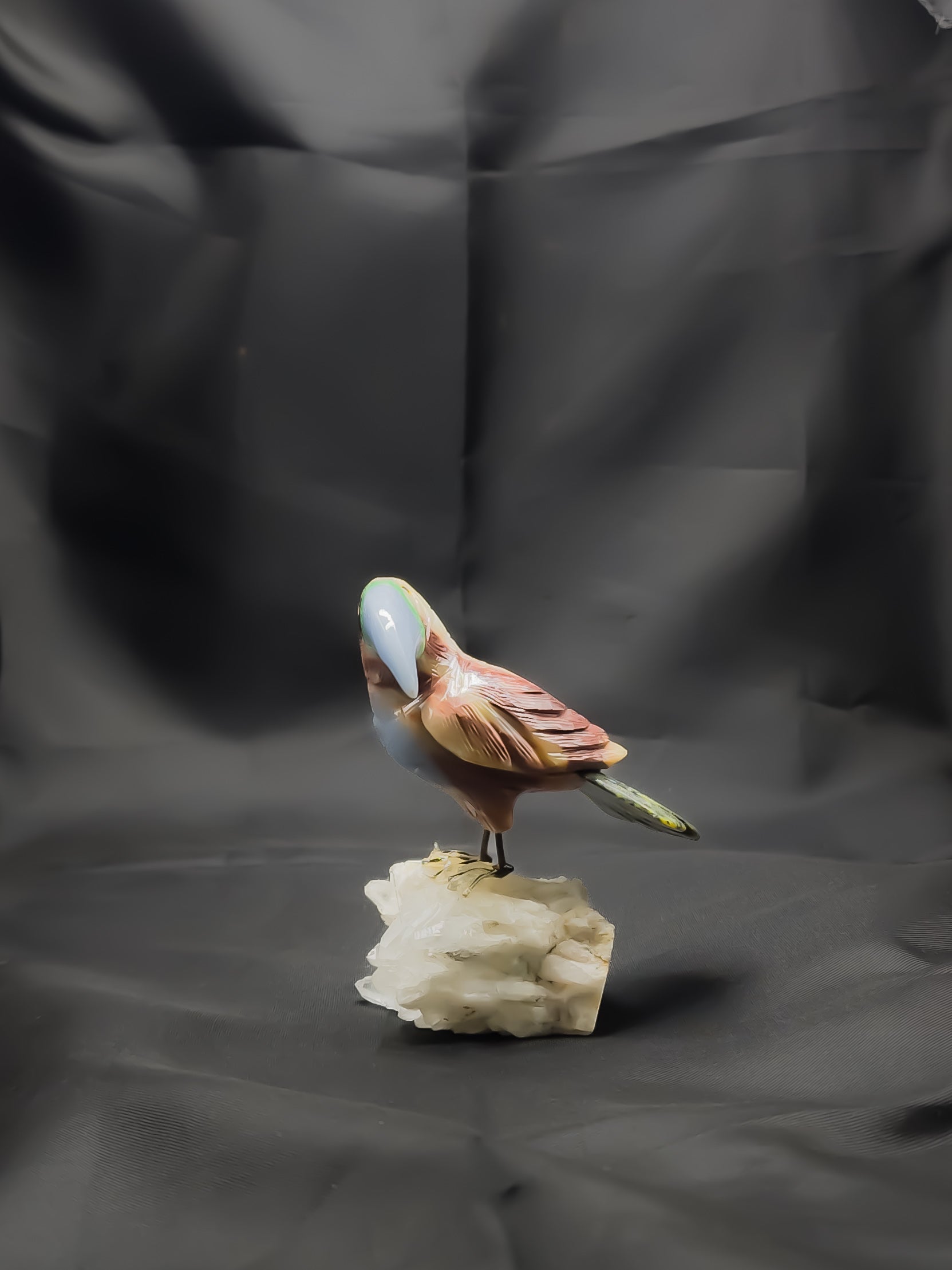 Natural Gemstone Bird Statement Décor