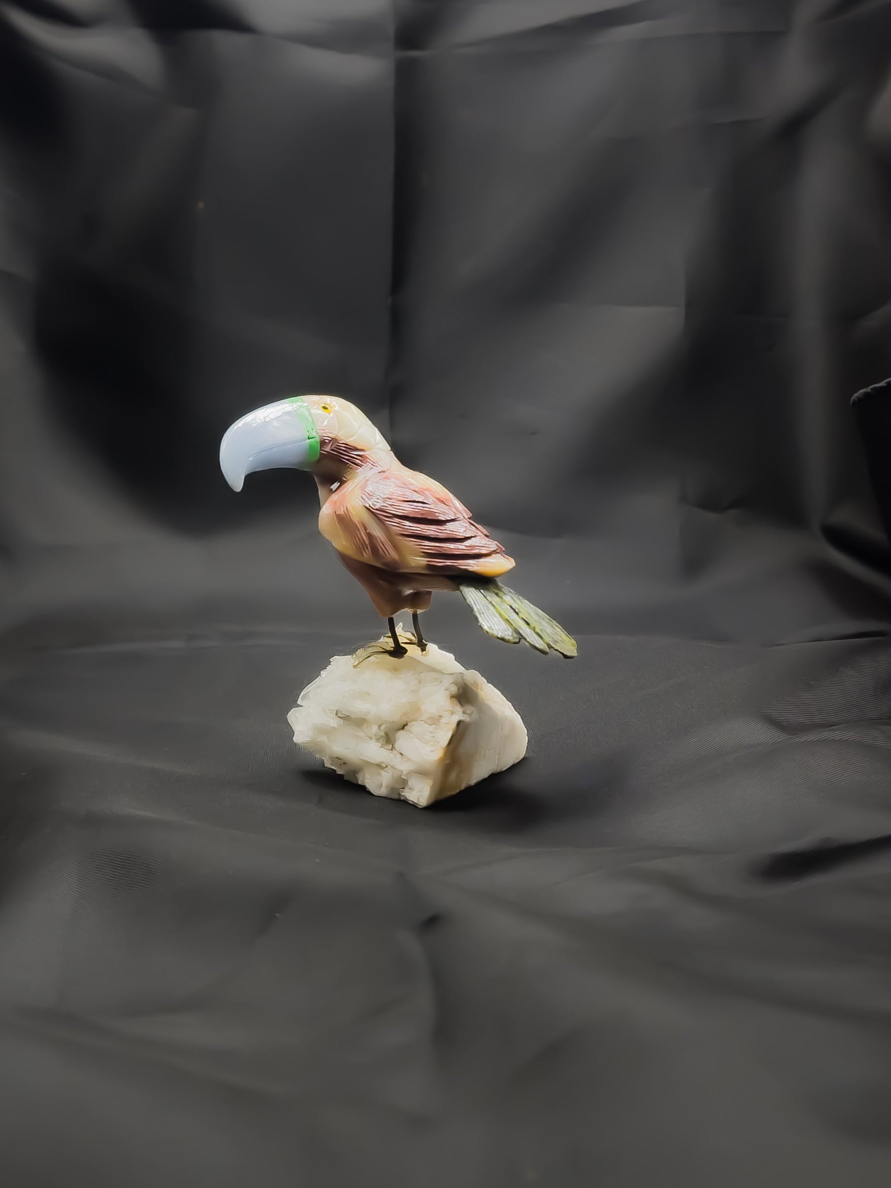 Natural Gemstone Bird Statement Décor
