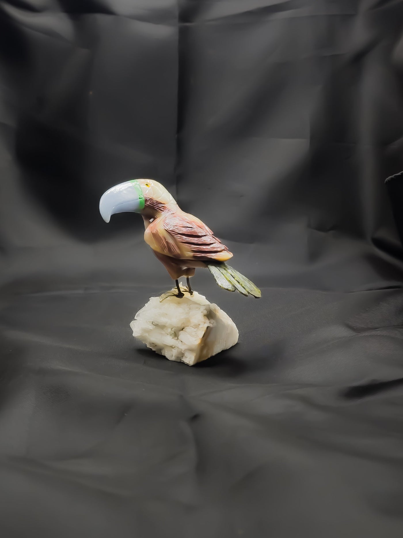 Natural Gemstone Bird Statement Décor