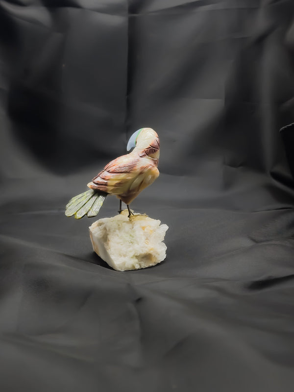 Natural Gemstone Bird Statement Décor
