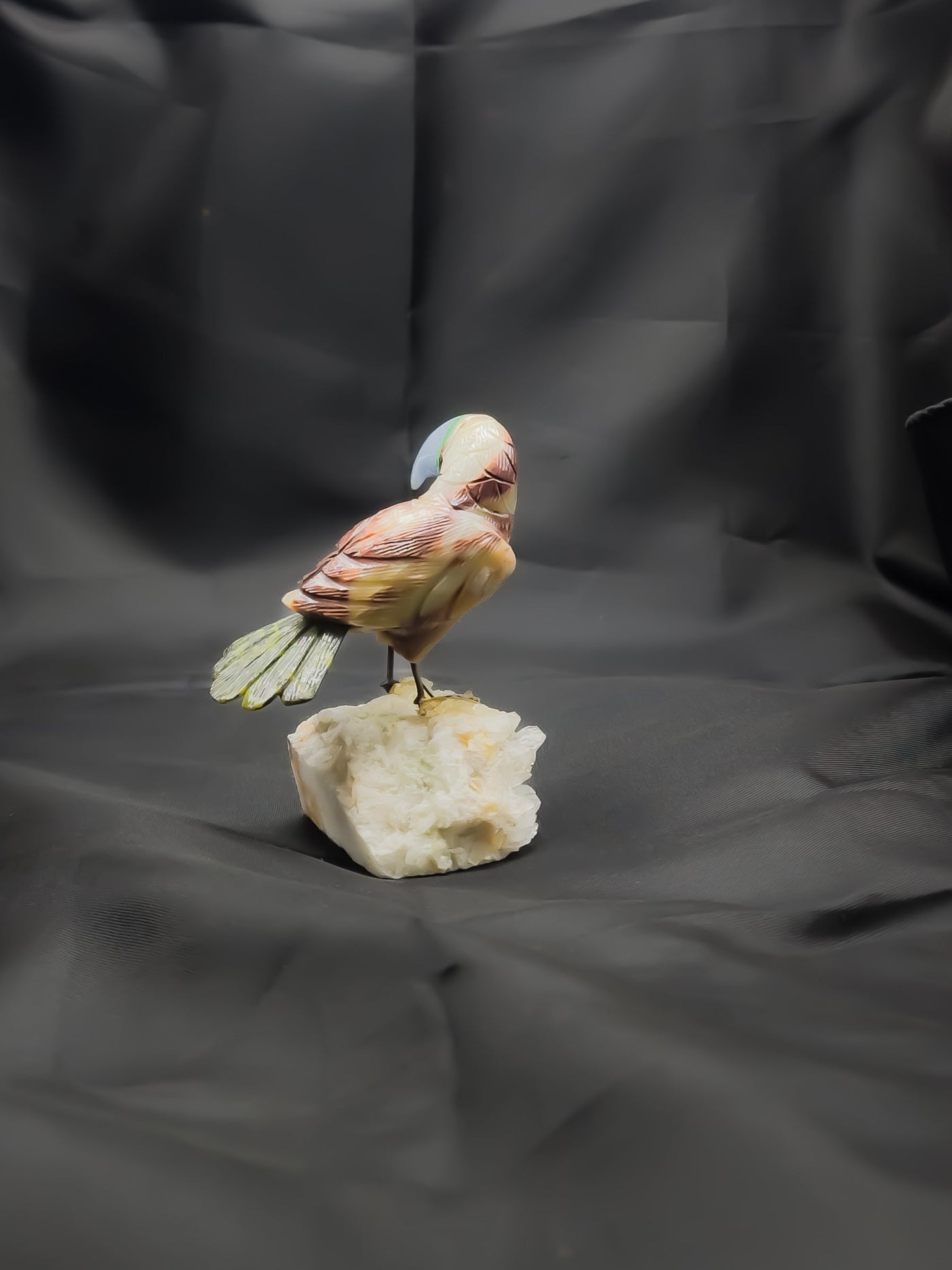 Natural Gemstone Bird Statement Décor