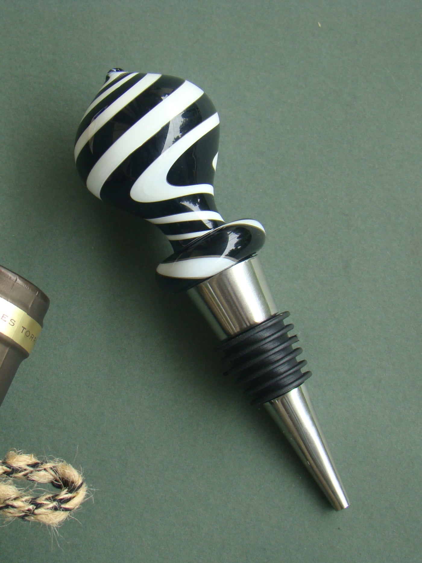 Noir Delight Handblown Glass Wine Stoppers