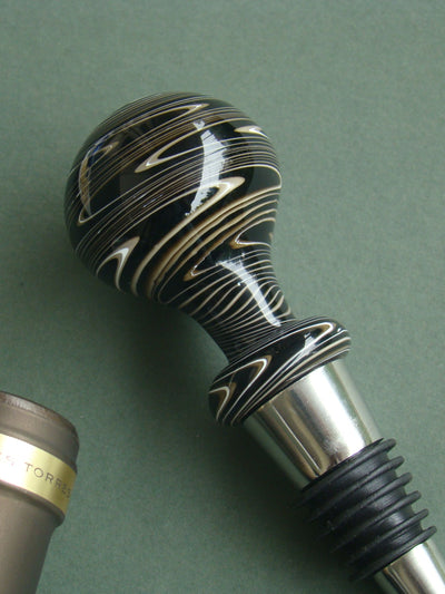 Noir Elegance Handblown Glass Wine Stoppers