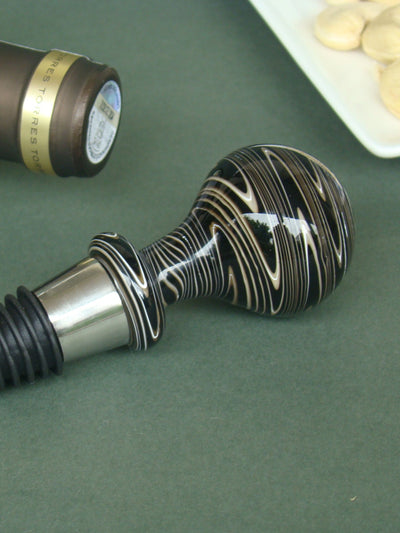 Noir Elegance Handblown Glass Wine Stoppers