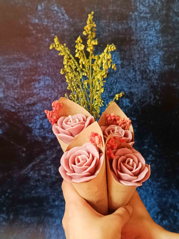 Candle Flower Bouquet Sets - Nude Rose