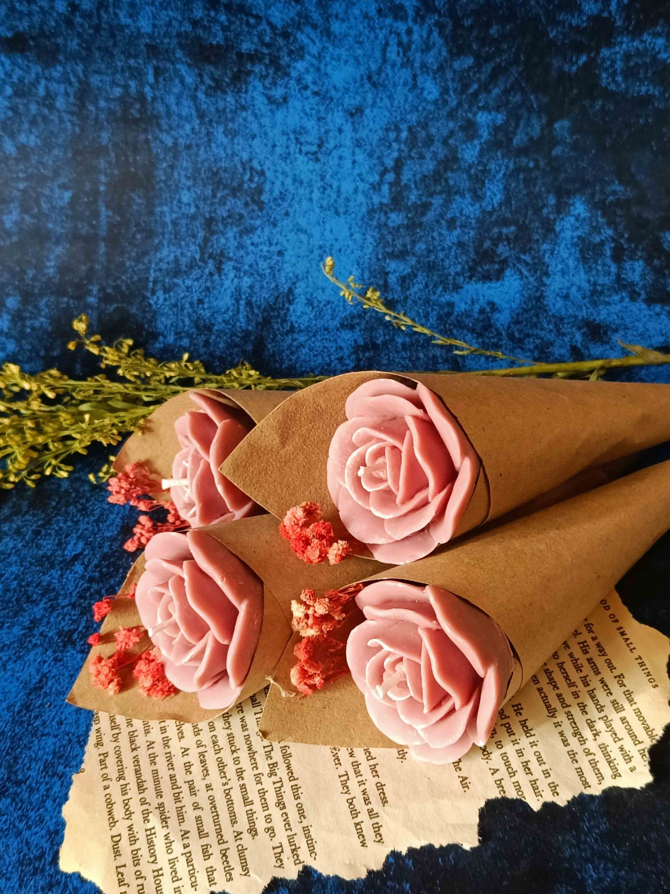 Candle Flower Bouquet Sets - Nude Rose