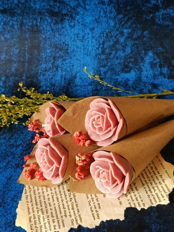 Candle Flower Bouquet Sets - Nude Rose
