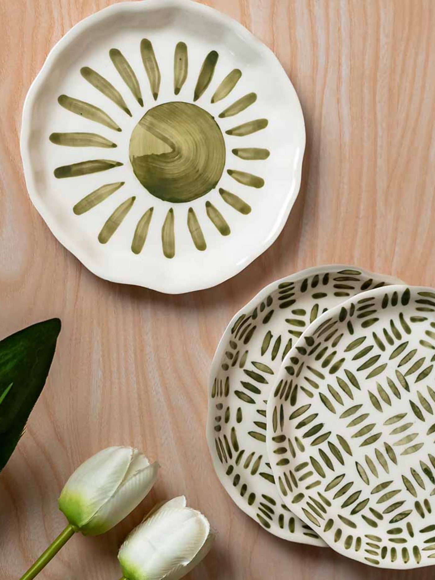 Olive Green Daily Plates Set of 2