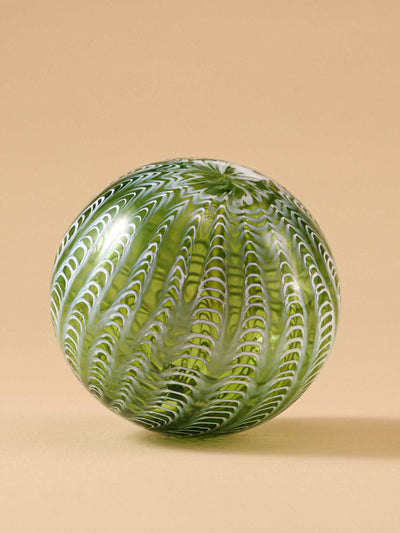 Hand Blown - Art Glass olive green Sphere