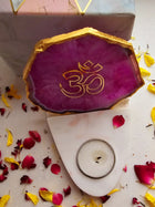 OM Agate & Marble Base Tea Light Holder