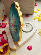 OM Agate with Marble Tea light Religious Home Decor