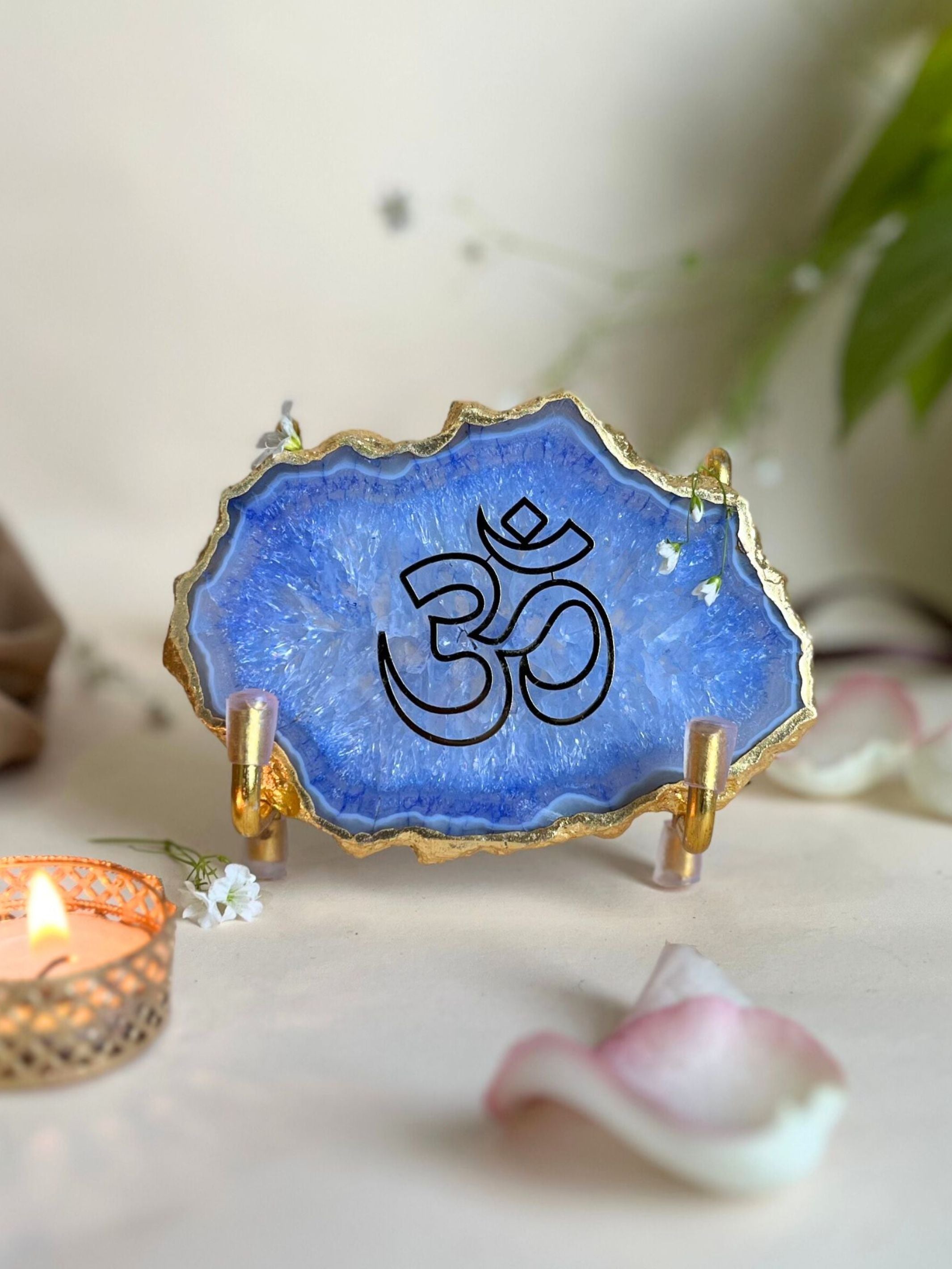 OM Metal Holder with  Agate