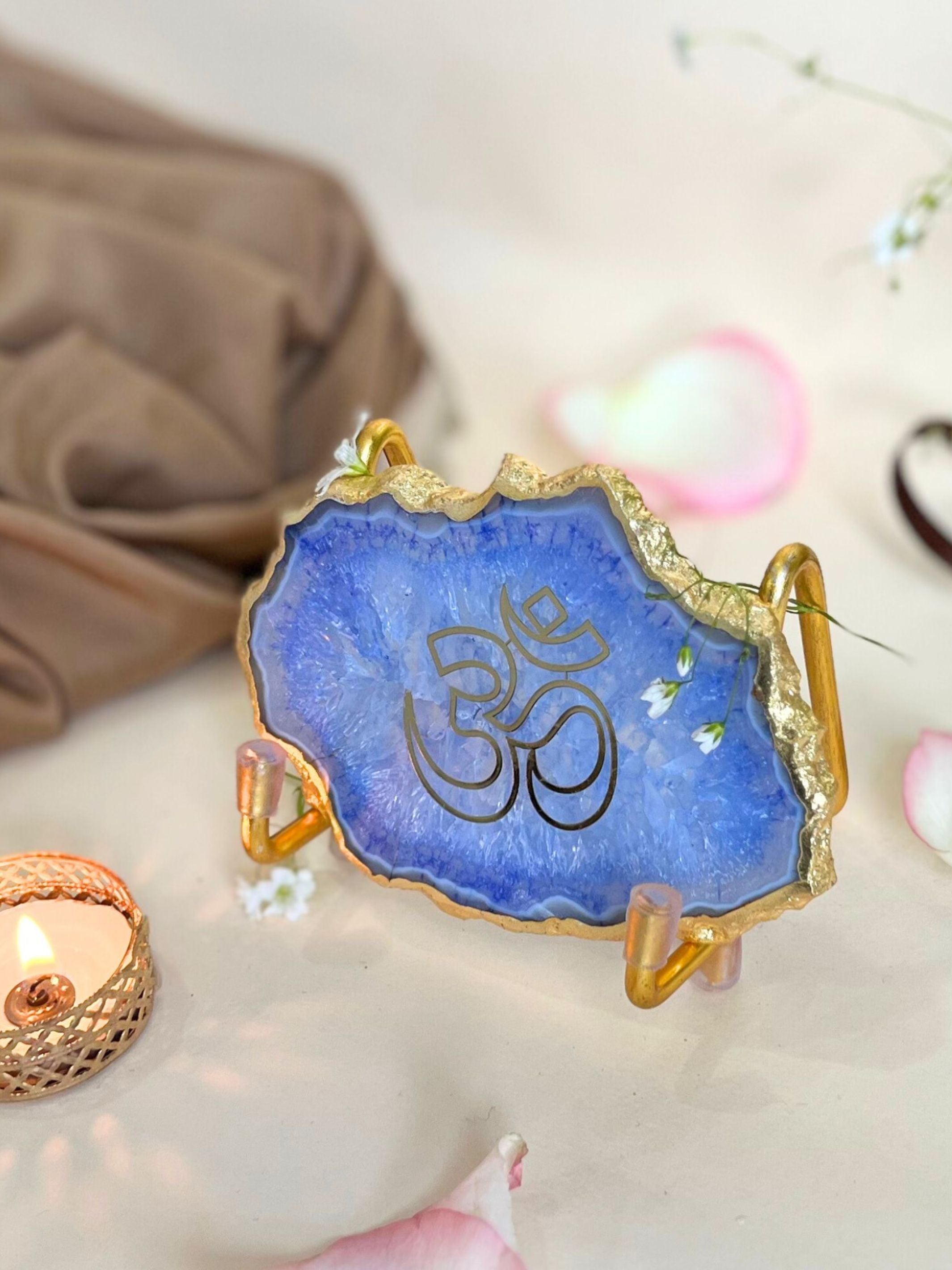 OM Metal Holder with  Agate
