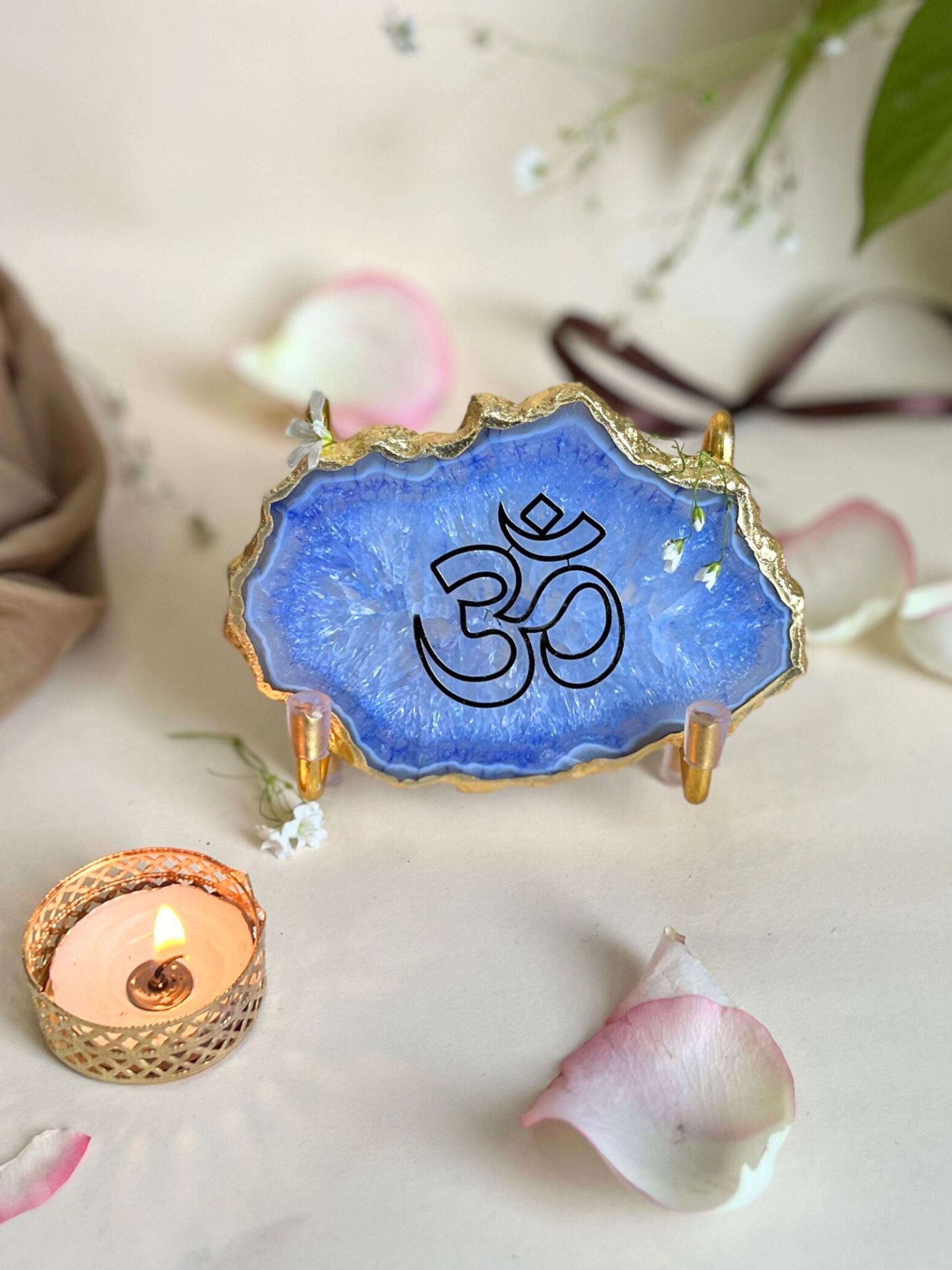 OM Metal Holder with  Agate