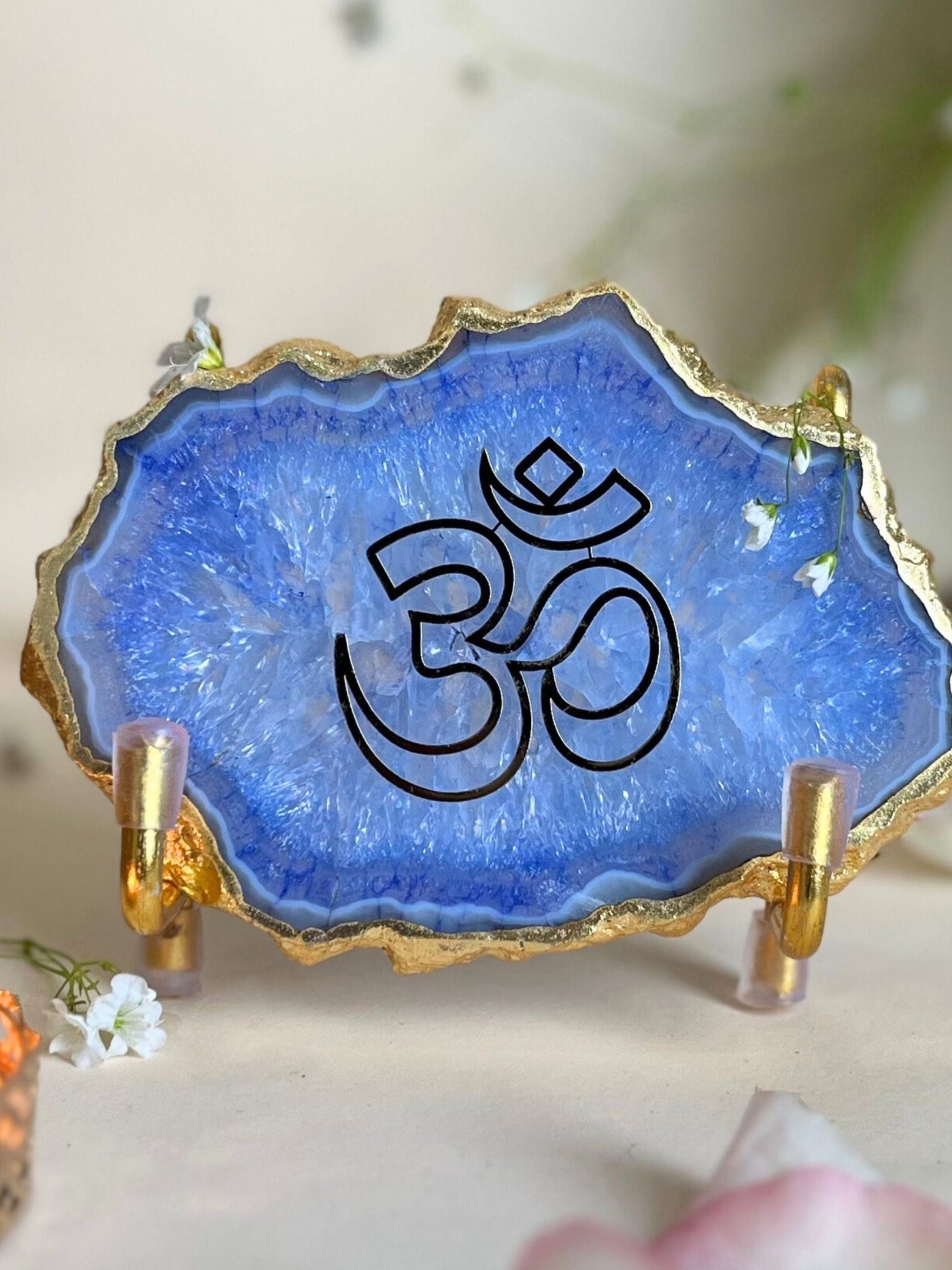 OM Metal Holder with Blue Agate