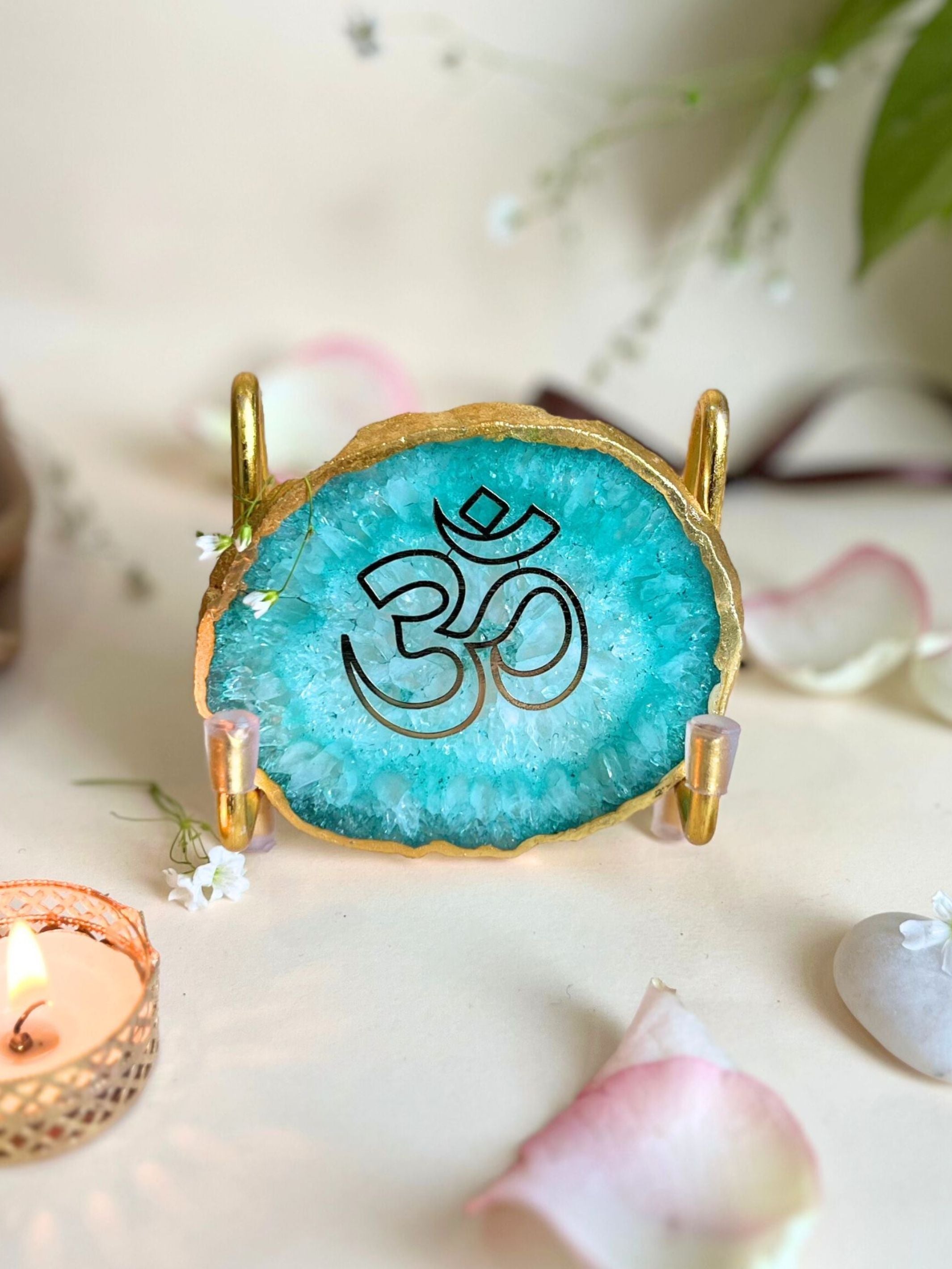 OM Metal Holder with  Agate