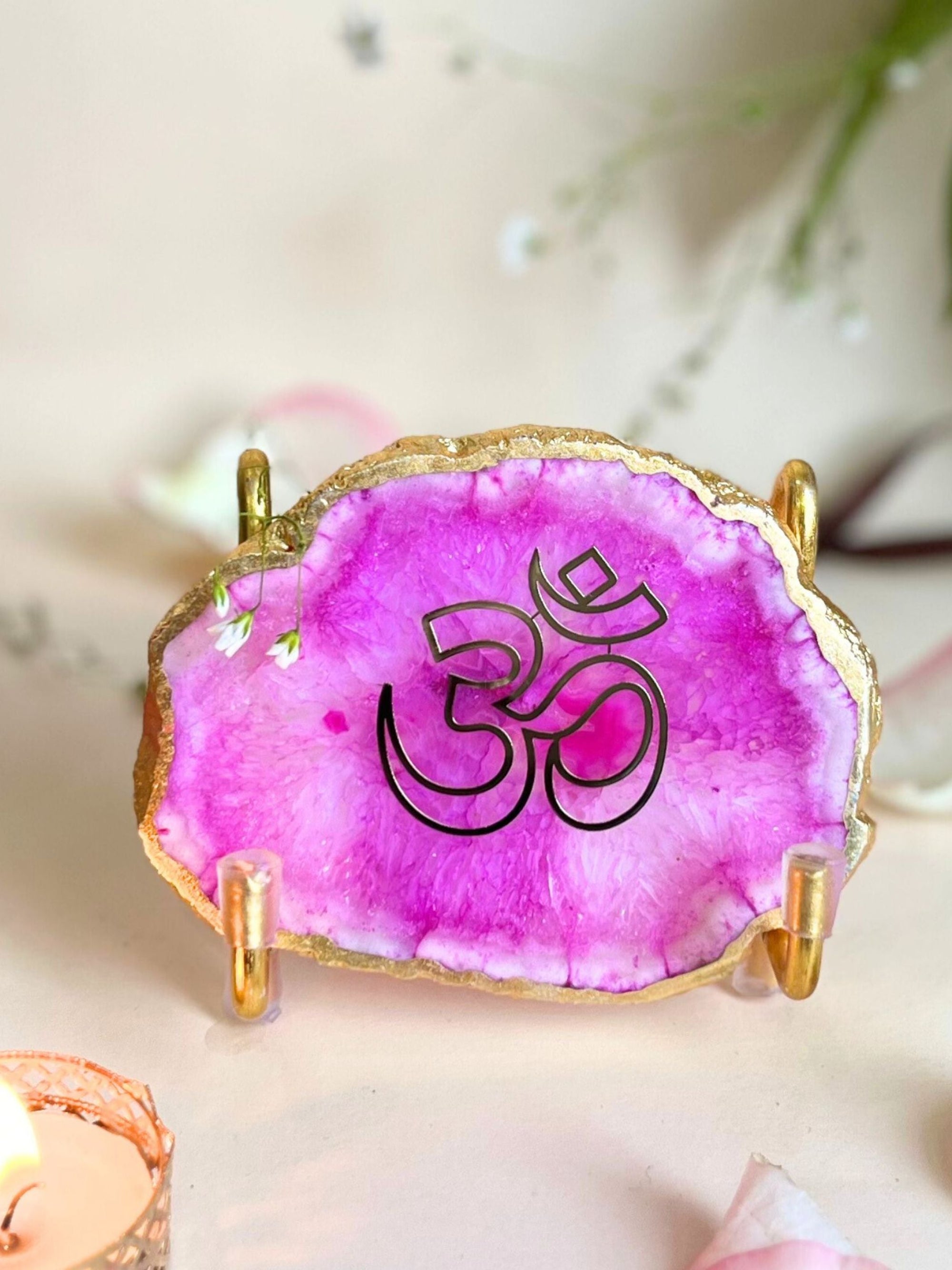 OM Metal Holder with  Agate
