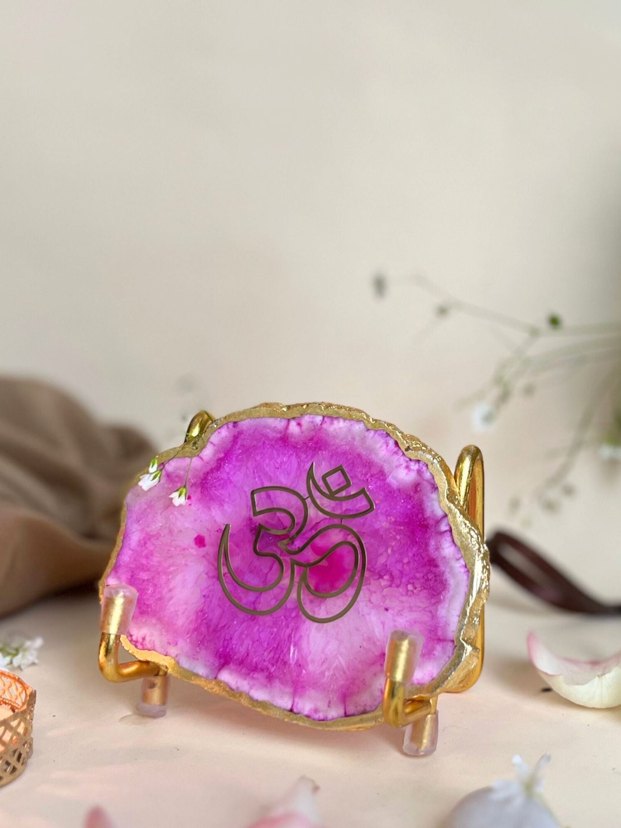 OM Metal Holder with  Agate