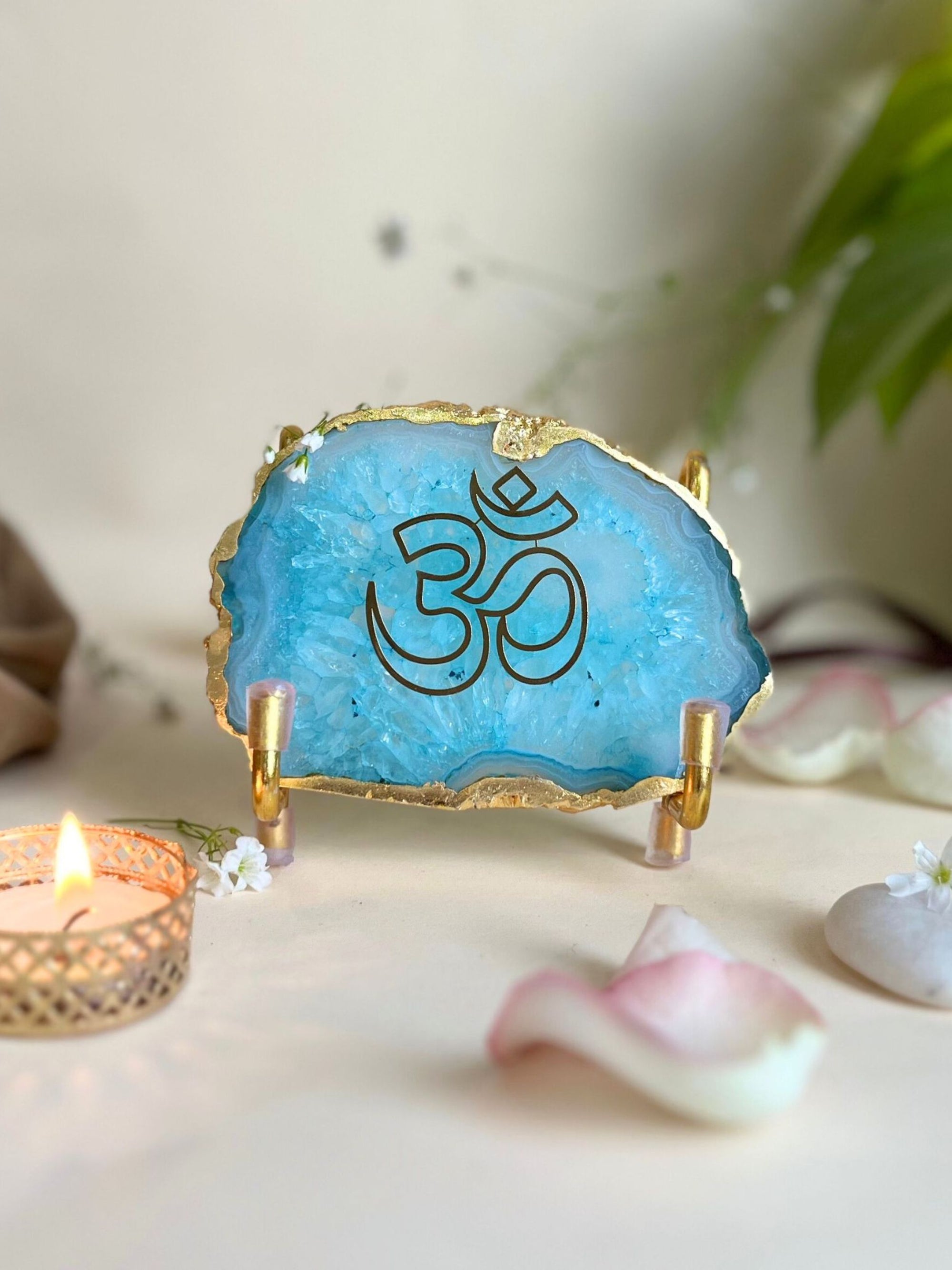 OM Metal Holder with  Agate