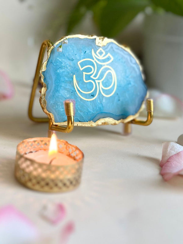 OM Metal Holder with  Agate