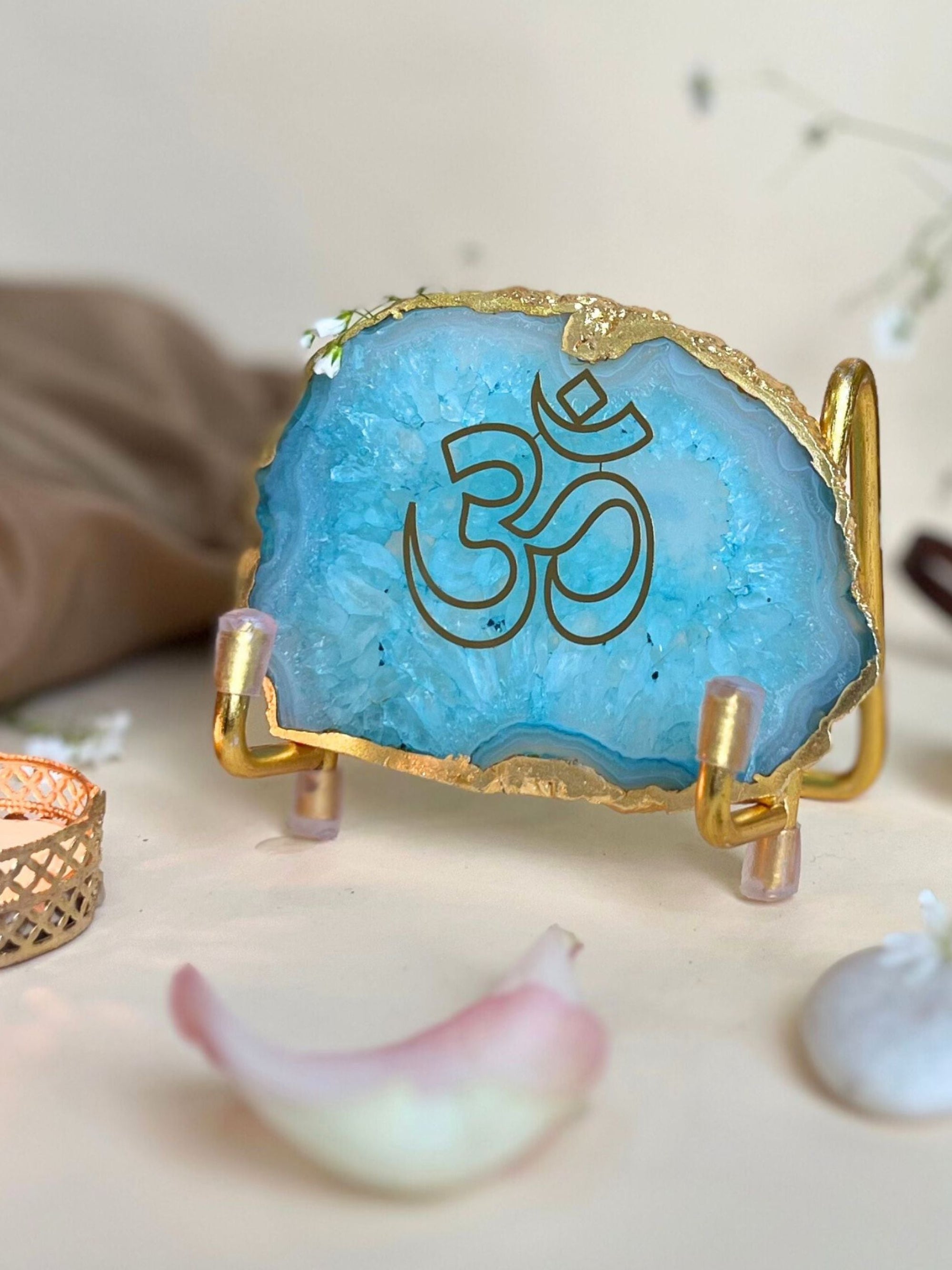 OM Metal Holder with  Agate