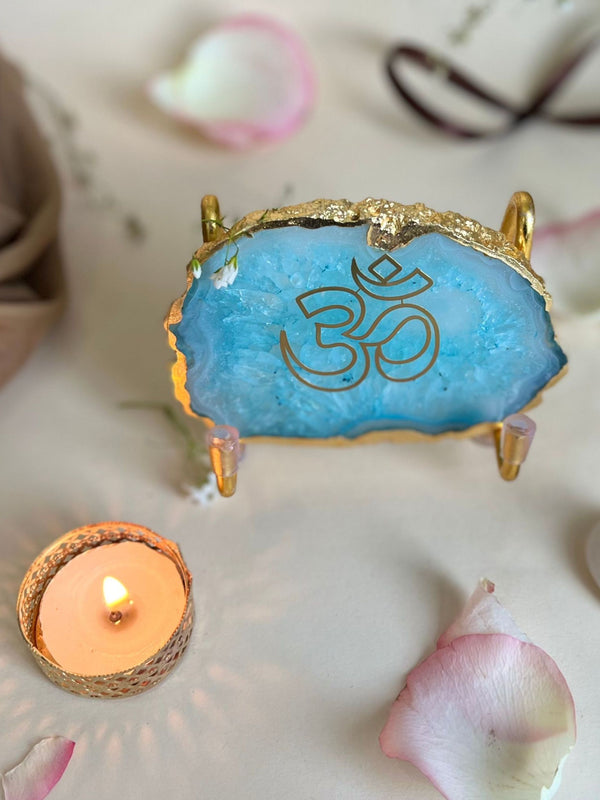 OM Metal Holder with  Agate