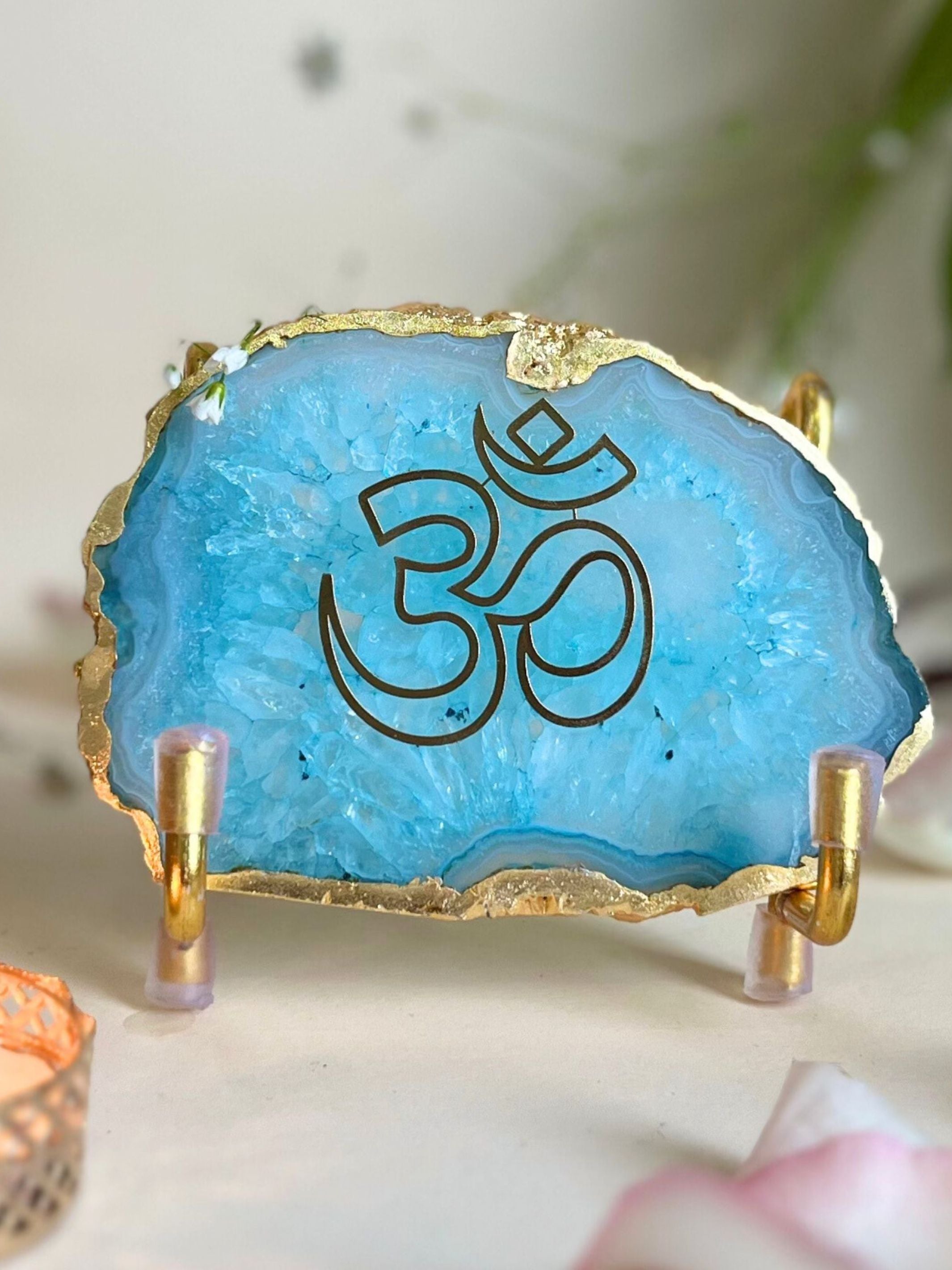 OM Metal Holder with  Agate