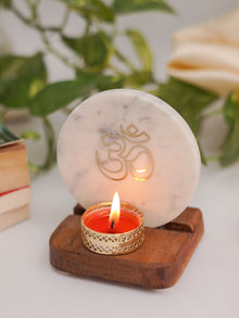 Marble & Wood -  Tea Light Holder