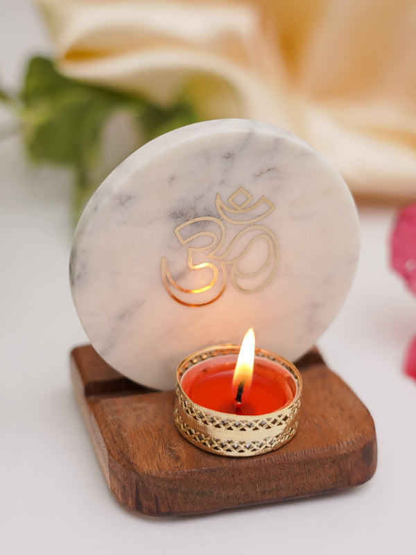 Marble & Wood -  Tea Light Holder