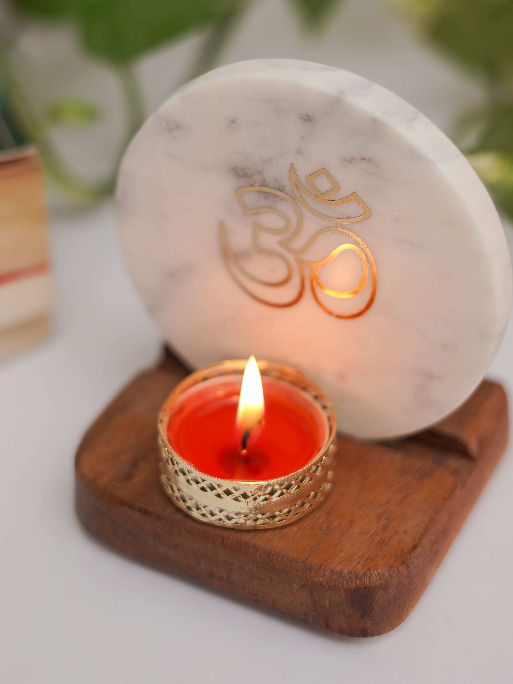 Marble & Wood -  Tea Light Holder