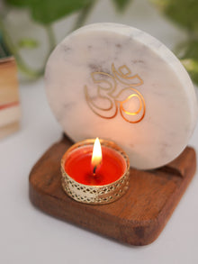 Marble & Wood -  Tea Light Holder
