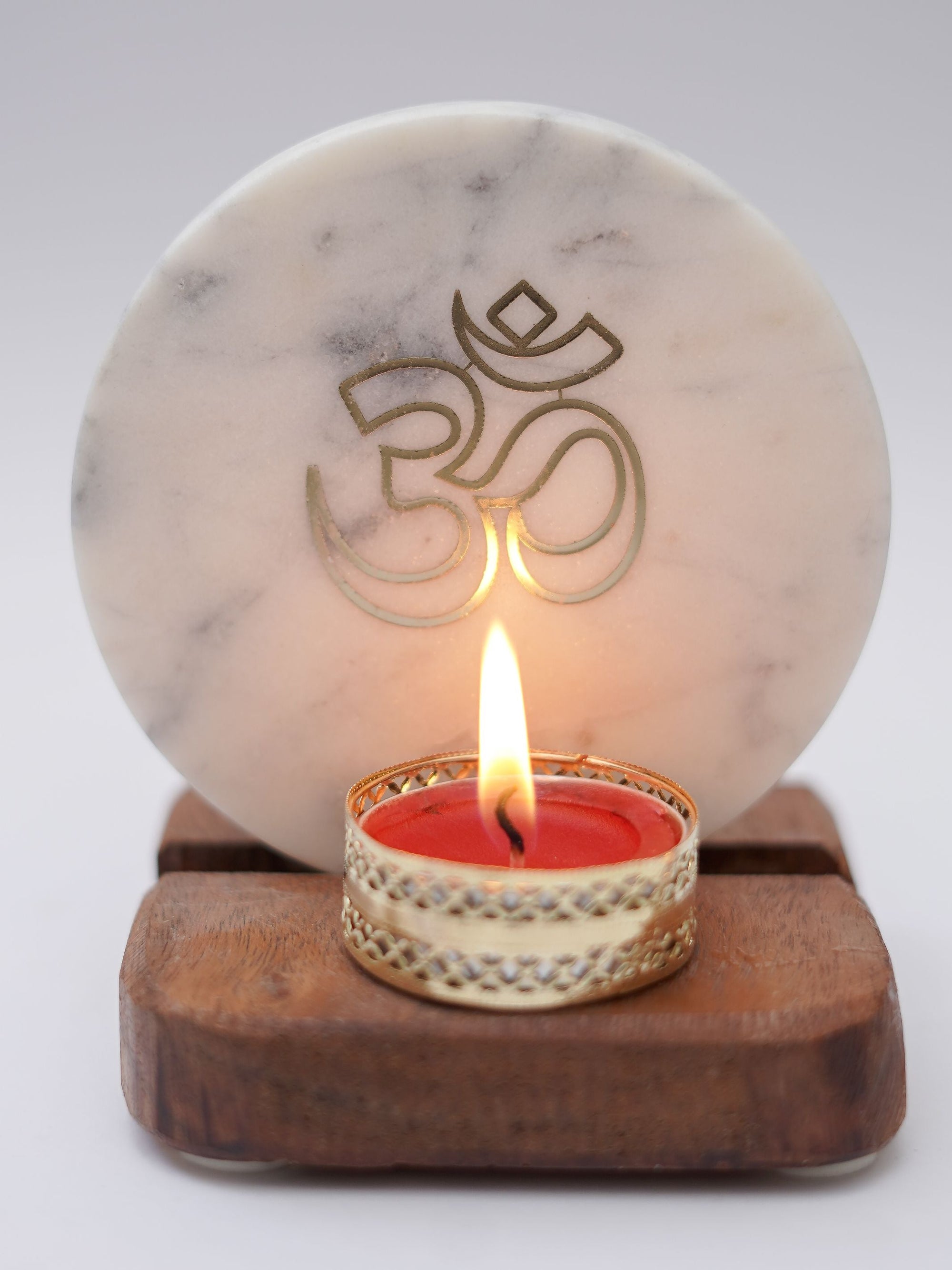 Tea Light Holder - Marble & Wood
