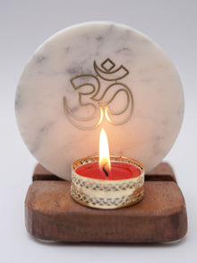 Marble & Wood -  Tea Light Holder
