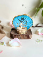 OM Tea Light Holder - Agate with Wood