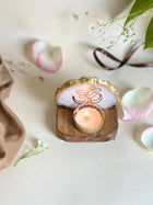 OM Tea Light Holder - Agate with Wood