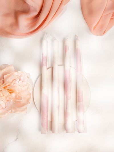 Ombre Pink Taper Candles Set of 4