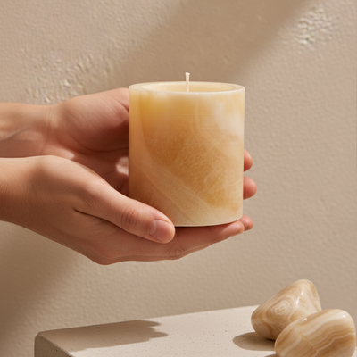 Limited Edition - Marbeoa - Handmade Onyx Stone Candle