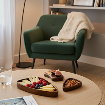 Onura – Set of 3 Hand-Painted (Food Safe) Wooden Platters