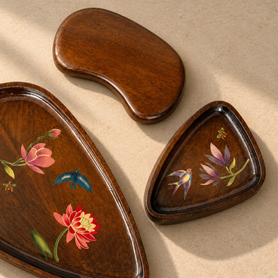 Onura – Set of 3 Hand-Painted (Food Safe) Wooden Platters