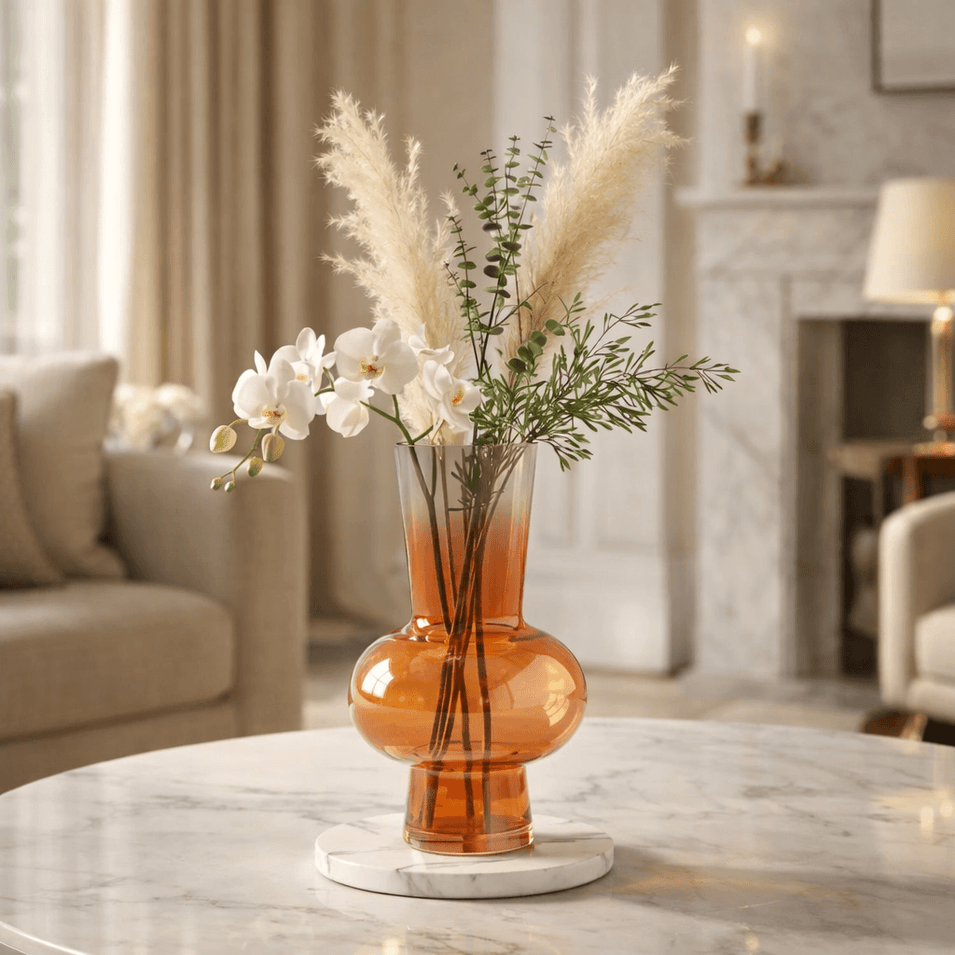 Orange Ombre Flower Vase