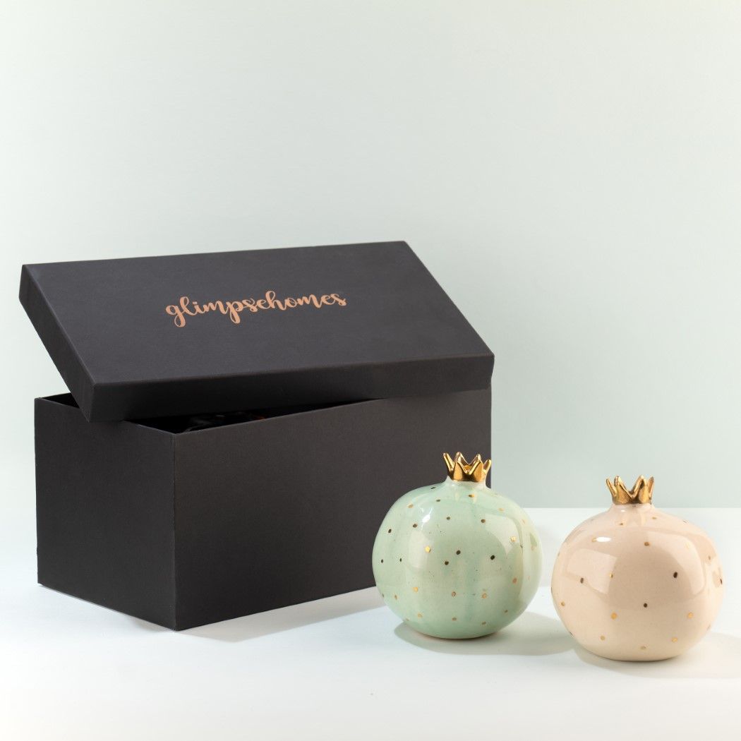 Ceramic Pomegranate Gift Set of 2