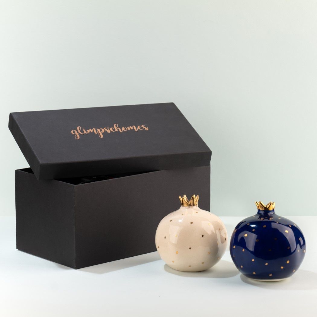 Ceramic Pomegranate Gift Set of 2