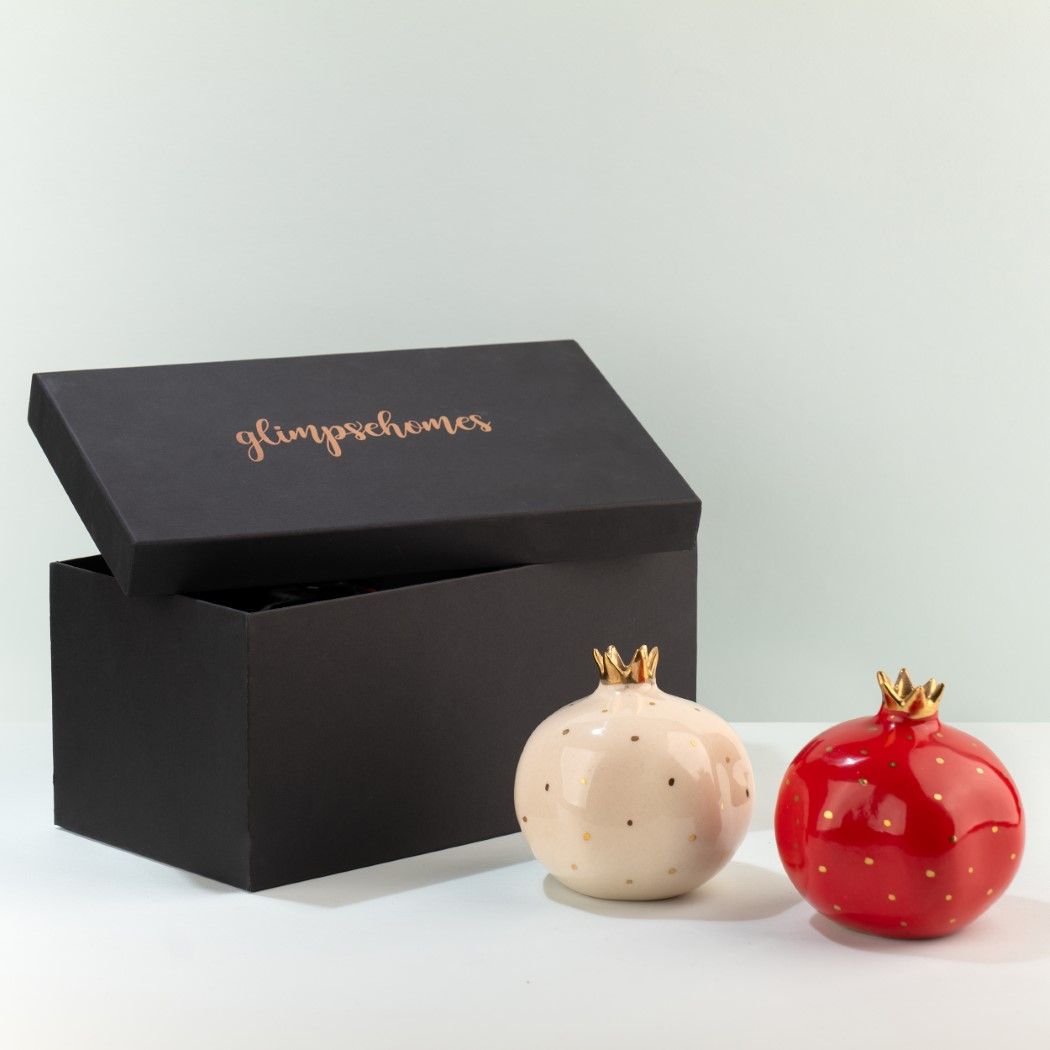 Ceramic Pomegranate Gift Set of 2