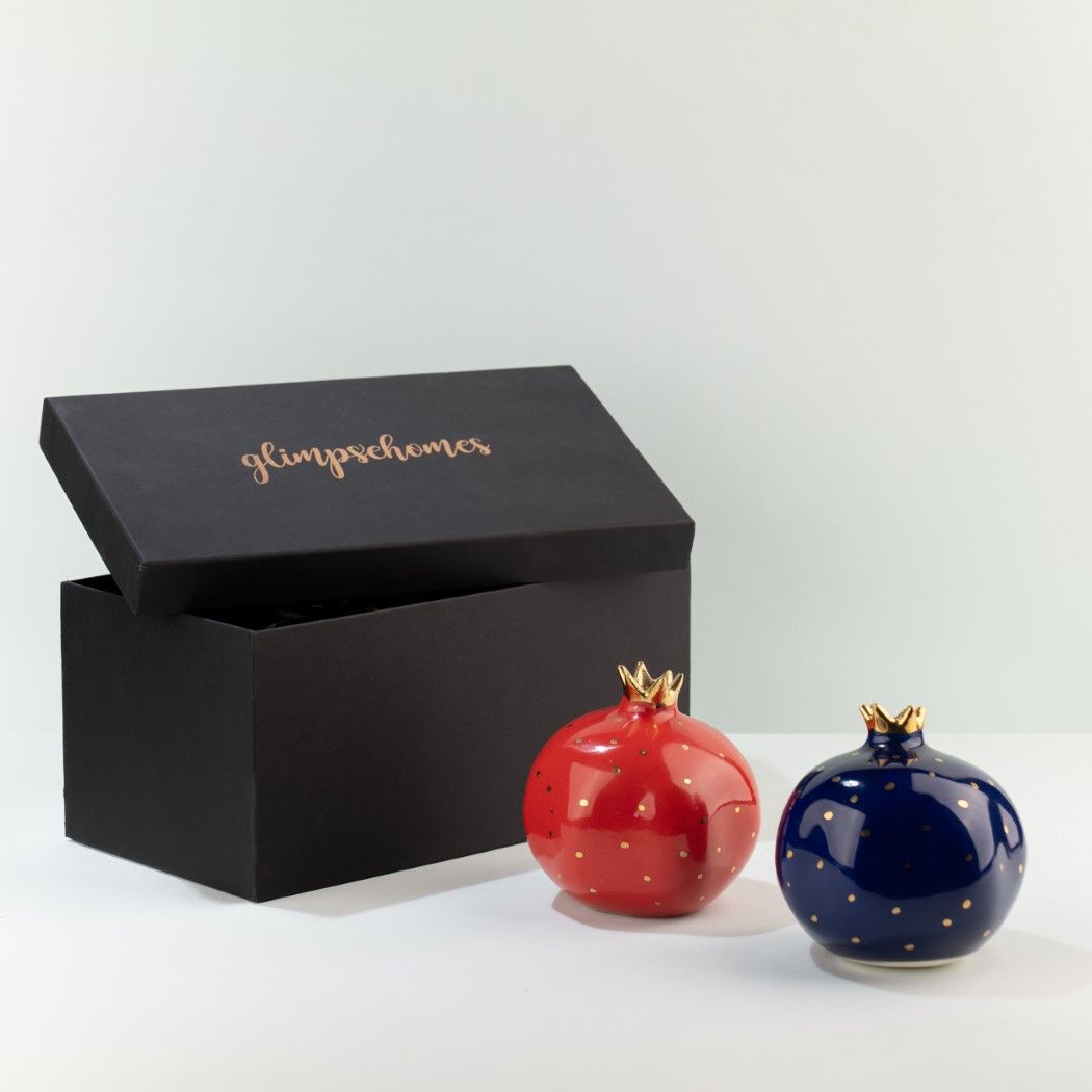 Ceramic Pomegranate Gift Set of 2